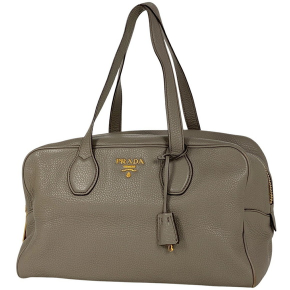 Prada Shoulder Greige Leather Bag - Picture 1 of 6